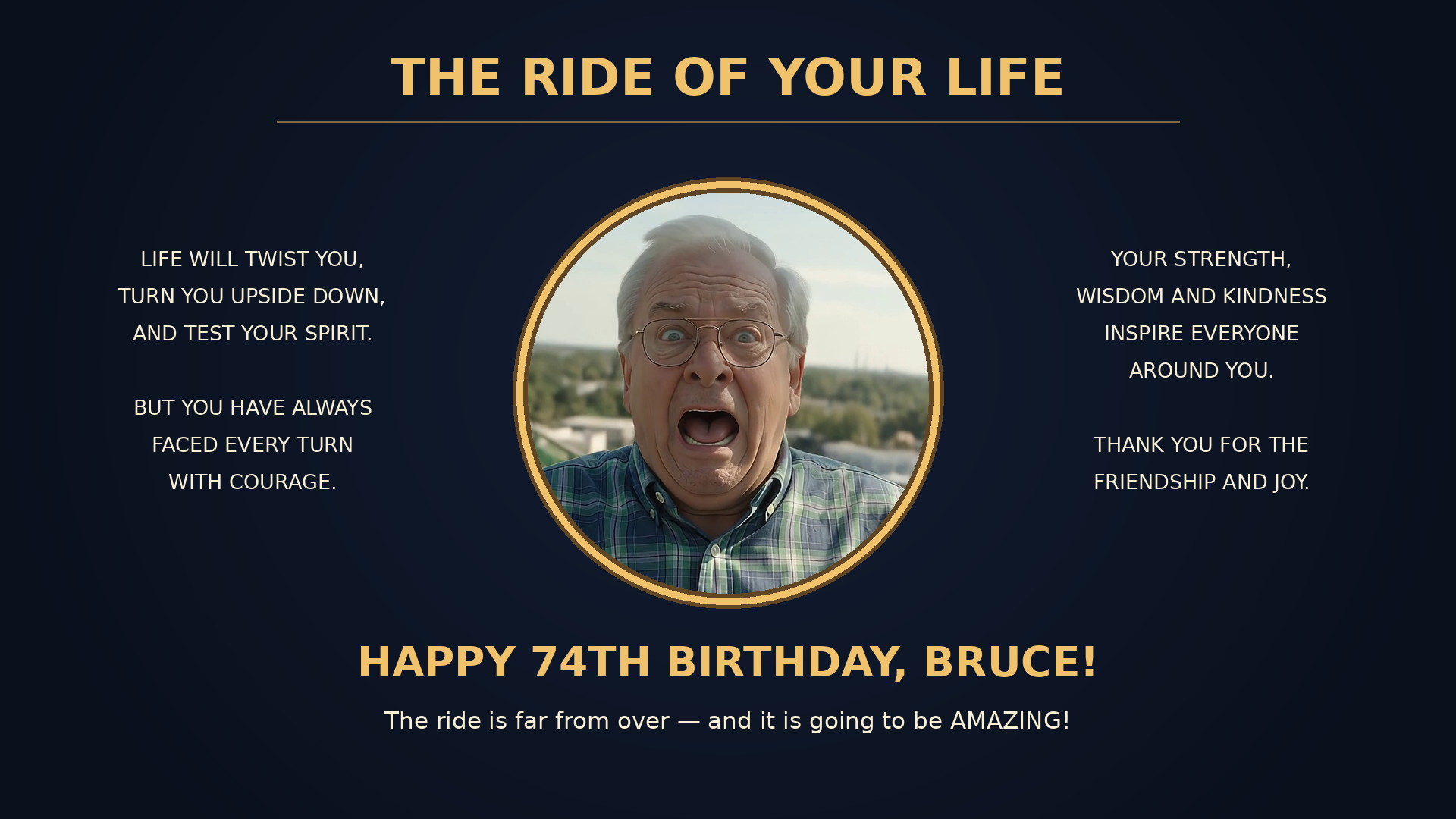 Bruce’s birthday roller coaster freeze frame